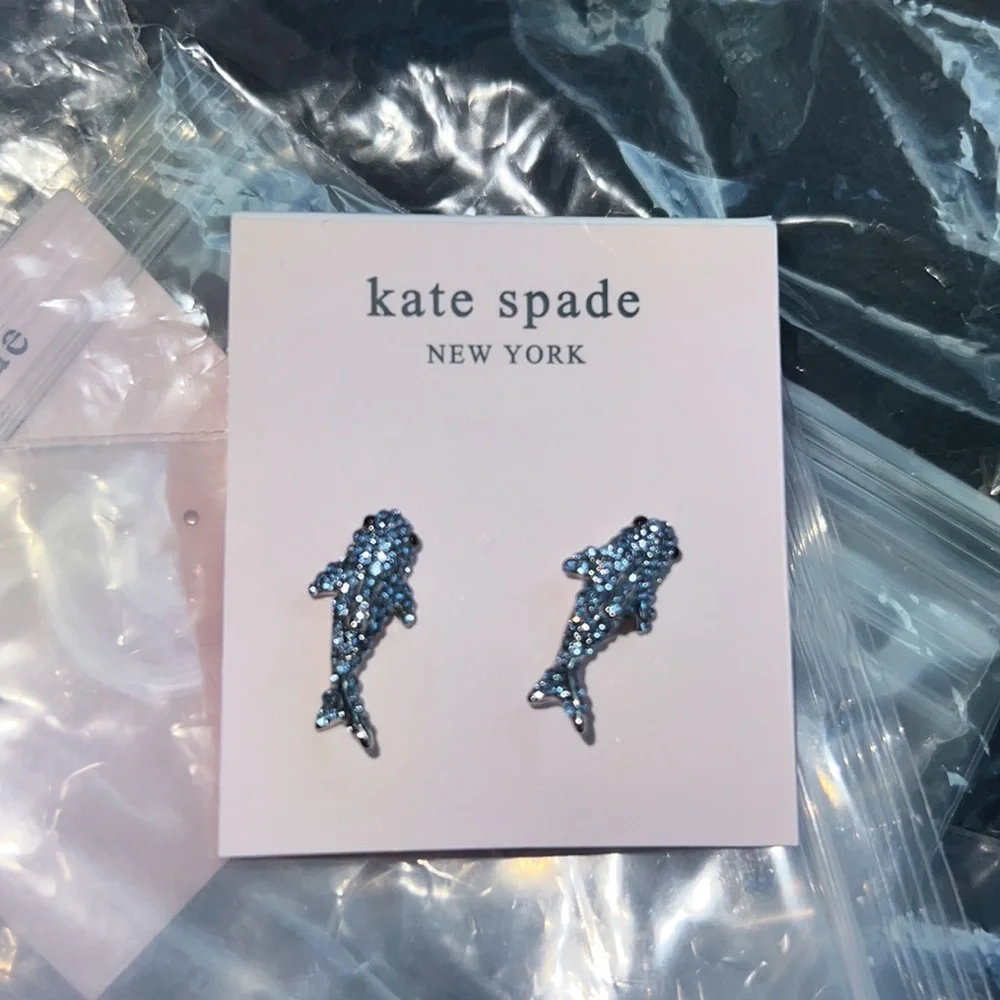 ♠️Kate Spade California Dreaming Pave Shark Stud Earrings